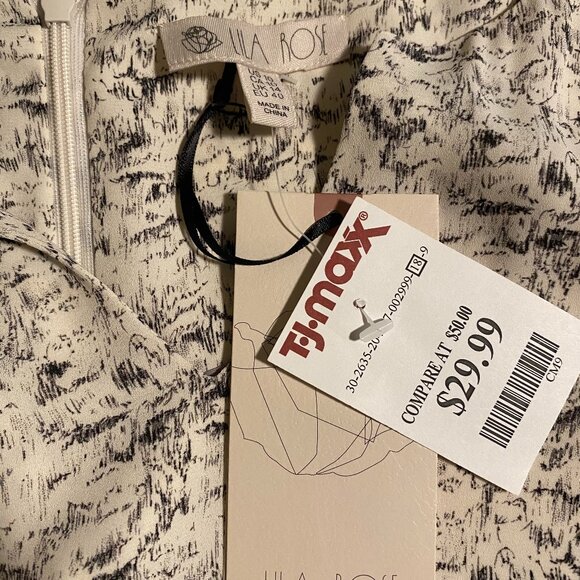 Lila Rose Tunic Style Dress Cream/Black Size 10 - Picture 11 of 12